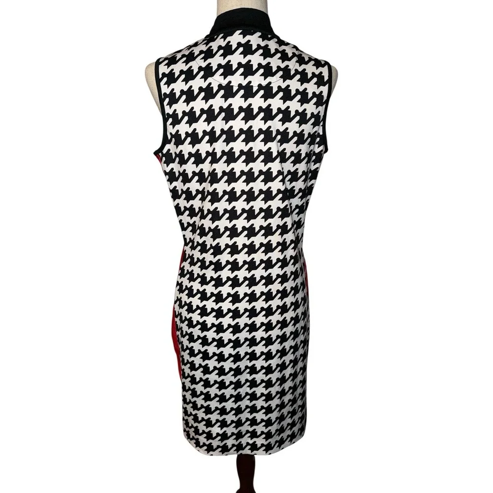 Tail Activewear Sleeveless Dress Houndstooth Stretch Sz M Button Neck Pickleball